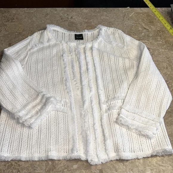 NIC & Zoe playful Jacket XXL,fray,fringes,white Boxy,cotton,cottagecore EC - Picture 6 of 14